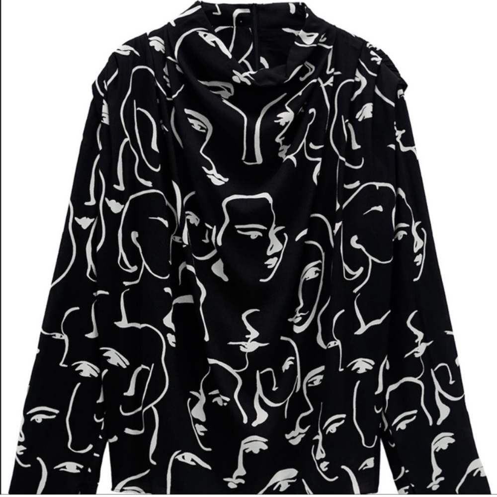 ZARA FACE PRINT ABSTRACT TOP - Picture 2 of 5